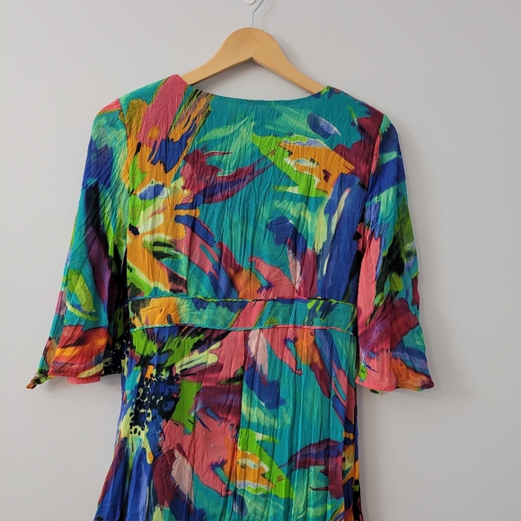Graphic Print Boho Crepe Lightweight Dress - Picture 4 of 12